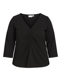 VIMIKAN V-NECK 3/4 SLEEVE TOP/CUR/RT