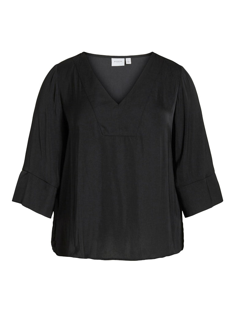 VIDREAMY V-NECK 3/4 SLEEVE TOP/CUR