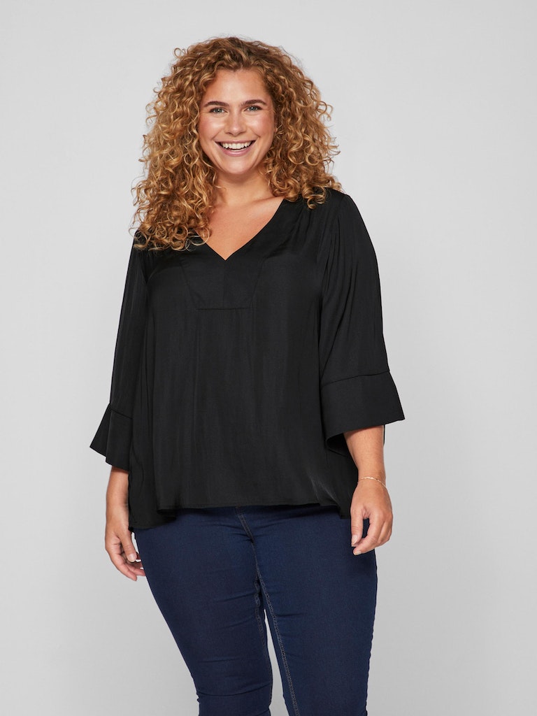 VIDREAMY V-NECK 3/4 SLEEVE TOP/CUR