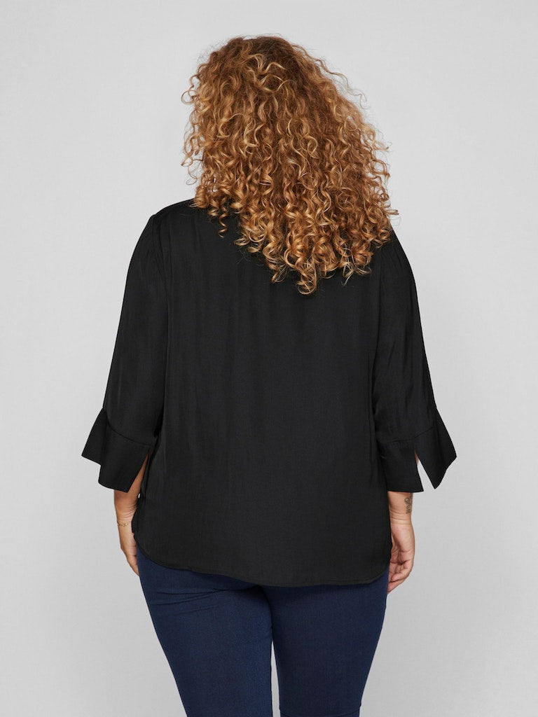 VIDREAMY V-NECK 3/4 SLEEVE TOP/CUR