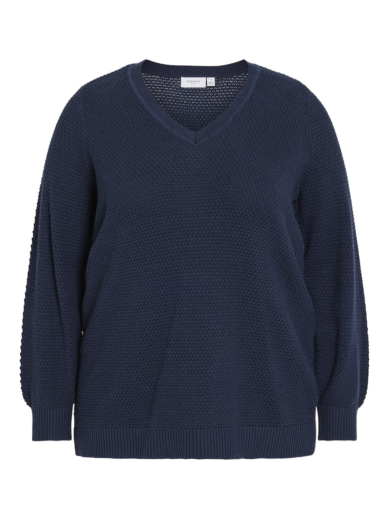 VIDALO V-NECK L/S KNIT TOP