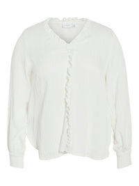 VILUXE V-NECK FRILL TOP