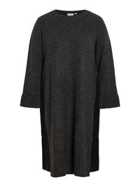 VICILIA O-NECK L/S HIGH SLIT DRESS