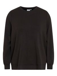 VISIF O-NECK L/S EMB SWEAT TOP