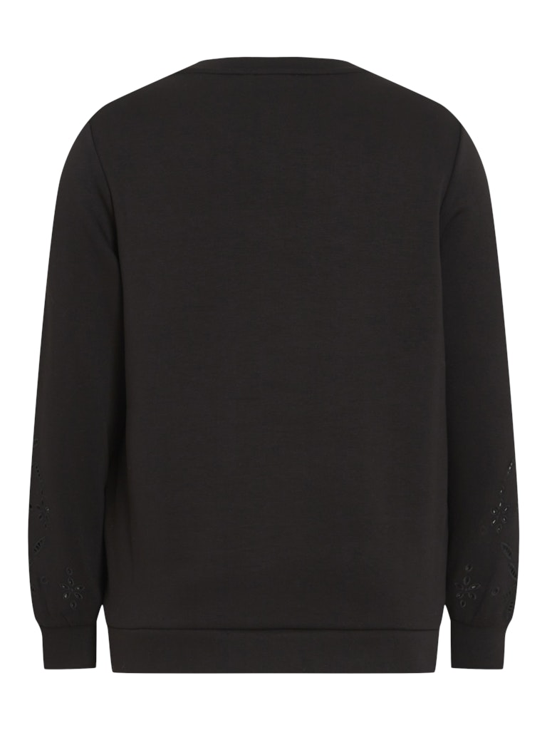 VISIF O-NECK L/S EMB SWEAT TOP