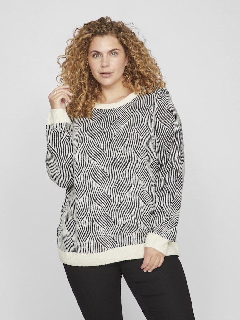 VIDOREEN O-NECK L/S KNIT TOP