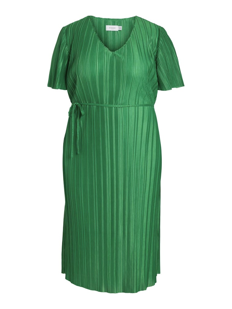 VILIBRA V-NECK S/S MIDI DRESS