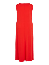 VIALINA V-NECK S/L KNOT MAXI DRESS/CUR