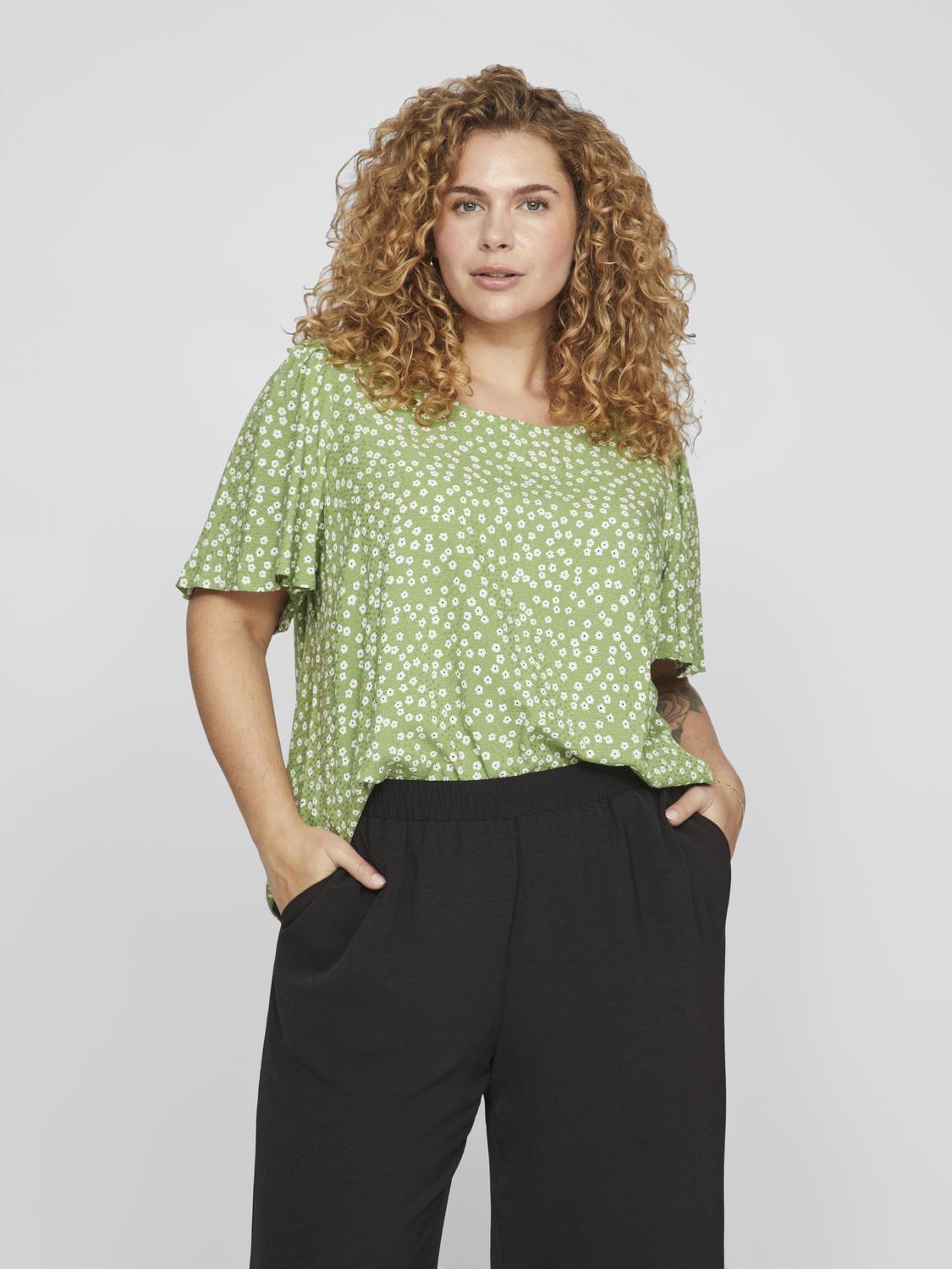 VICATIE WIDE O-NECK SS BLOUSE