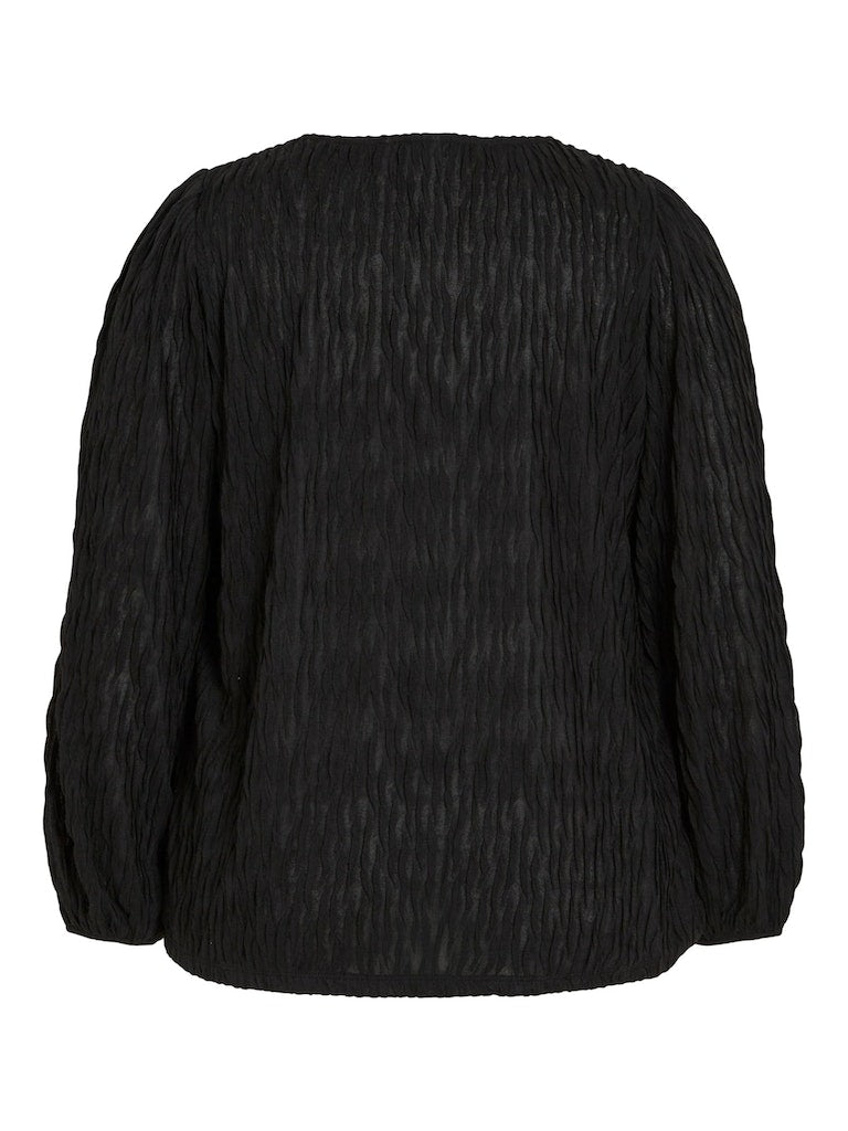 VIPLISSO V-HALS L/S TOP/CUR