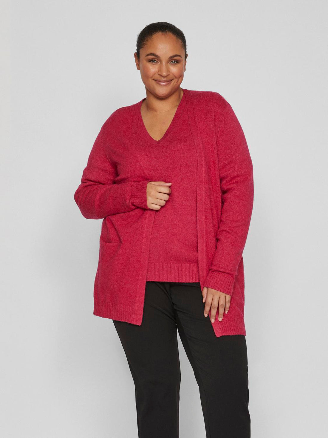 VIRIL ÅPEN L/S STRIKKET CARDIGAN/CUR - NOOS