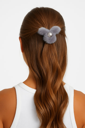 VT2611H - Hårklemme med Pels og Perle