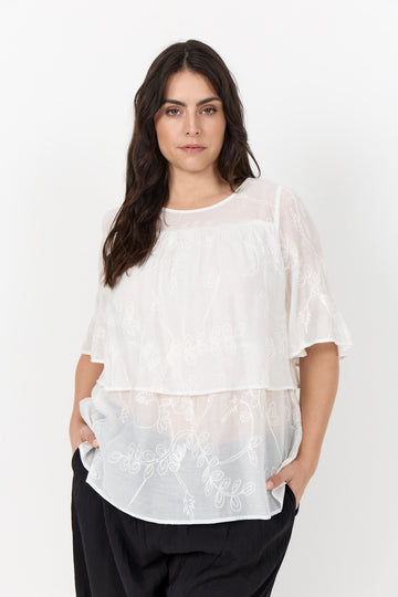WA-SILICIA 3 broderet bluse