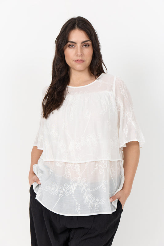 WA-SILICIA 3 broderet bluse
