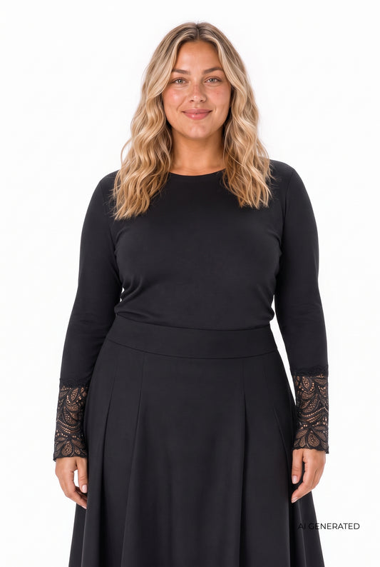 WaSTELLA 24 - Bluse med Blondeærmer