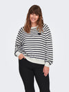 CARJUDY L/S STRIPE HEART SWEATSHIRT