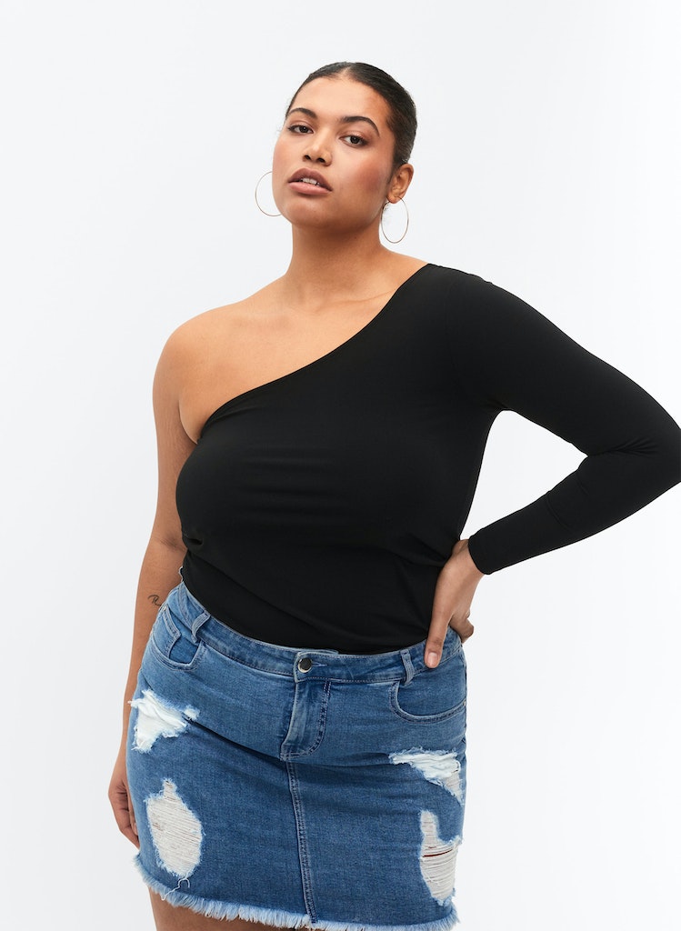 ZiBLDIA - L/S - ONE SHOULDER TOP