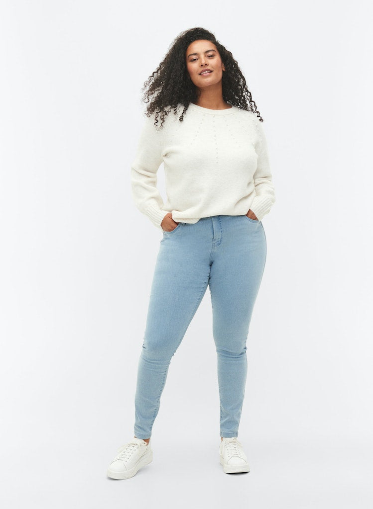 Amy-jeans med høy midje - lengde 82
