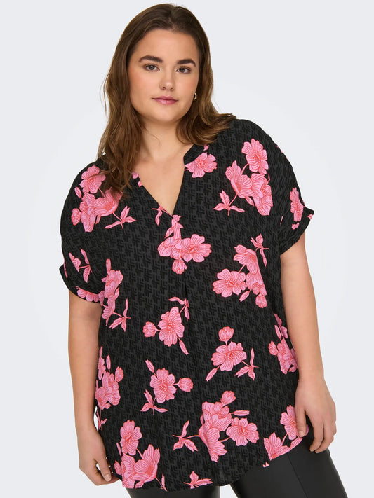 CarTilda - Bluse med V-hals