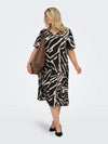 Carfyrlas s s v-neck blk allover kjole