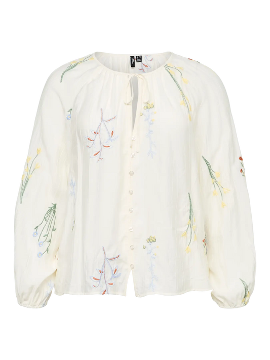 VmcLina Embroidery - Bluse med Broderier