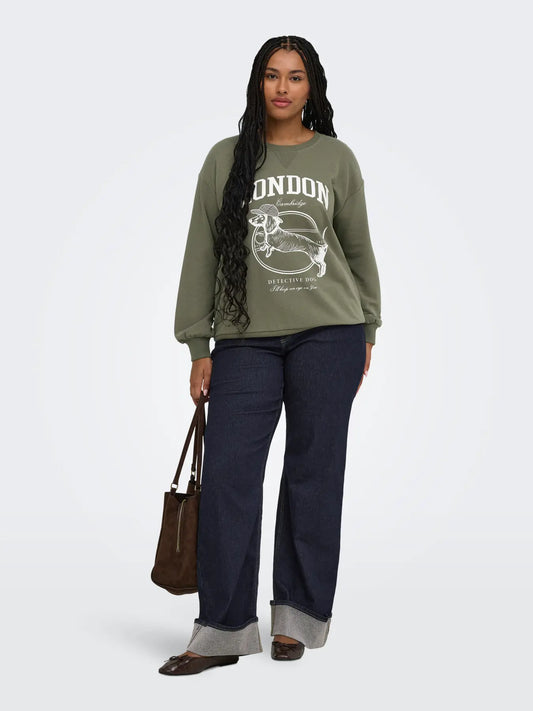 CarAmelia - Langærmet Sweatshirt med Print