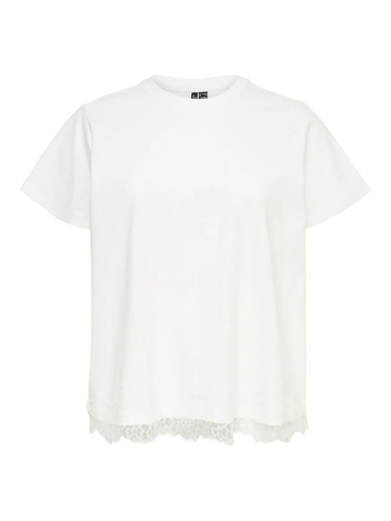 VmcSara Mette -T-Shirt med Blonde - Hvid
