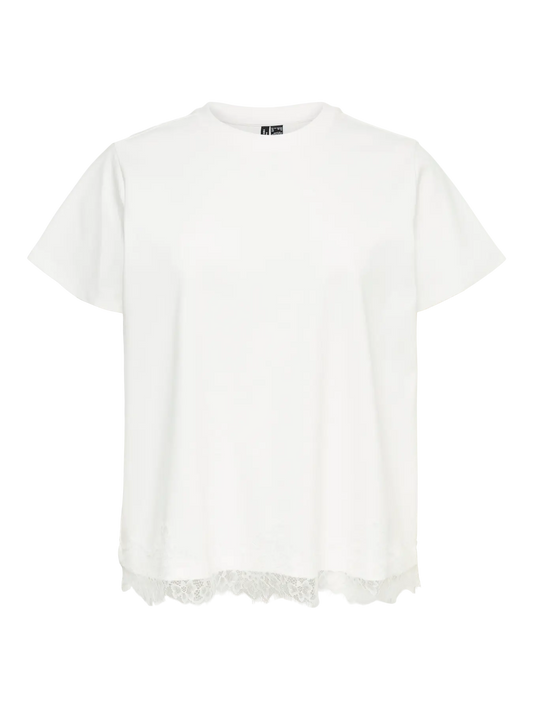 VmcSara Mette -T-Shirt med Blonde - Hvid