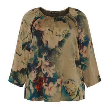 OxRaglan Bluse rynker i halsen og 3/4-ermer