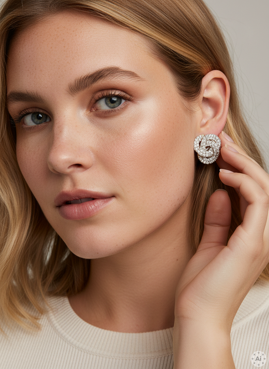 PCRINE - Sølv Øreringe med Rhinsten