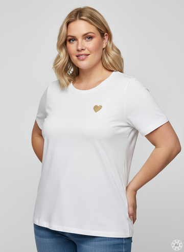 CARKITA - T-Shirt med Guld Hjerte