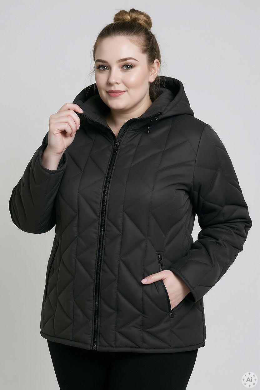 EtRECYCLE - Quiltet Jakke med Hætte