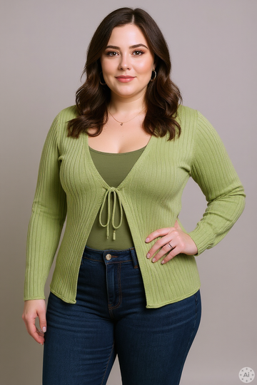 CARMILA LS V-HALS CARDIGAN STRIKKET