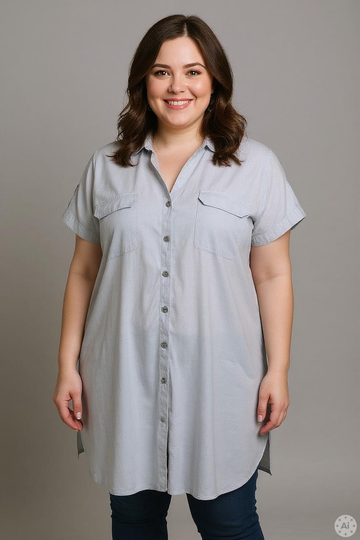 VMCLINN SS LANG SKJORTE WVN CUR