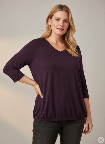 CarCarlinne - Bluse med V-hals