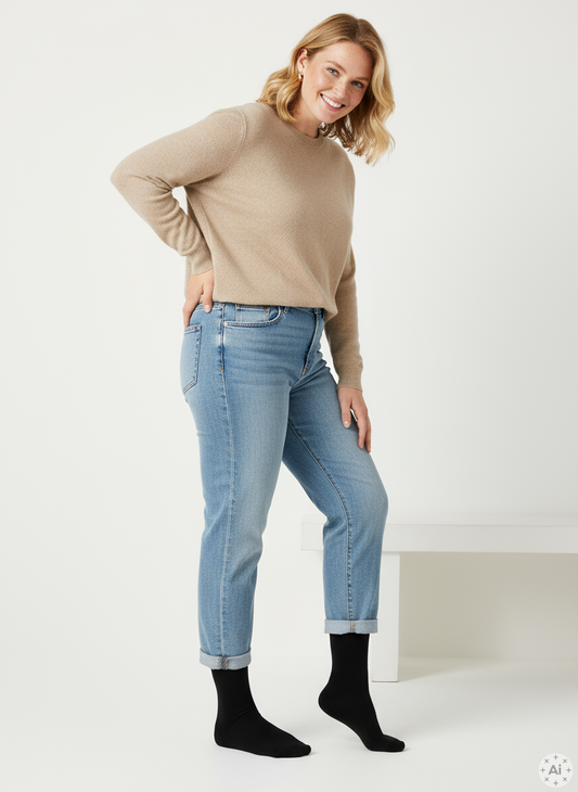 PCMARTA - 3 Par Sorte Strømper