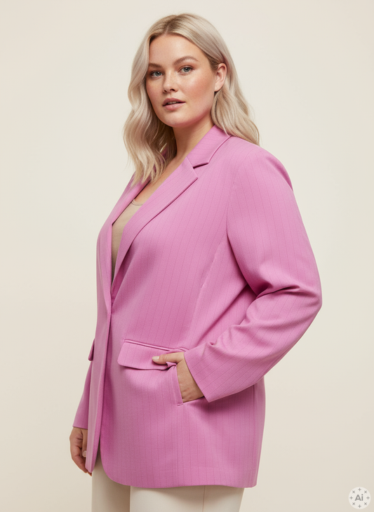 CARDAMIE - Oversize Pinstriped Blazer
