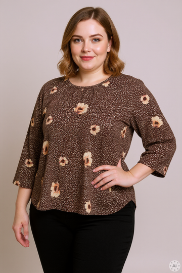 OxBlouse - 62819 Bluse med 3/4 Ærmer