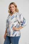 OxBlouse - Bluse med 3/4 ermer