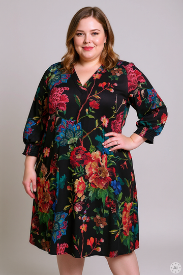 OxLoose - Kjole med 3/4 ærmer