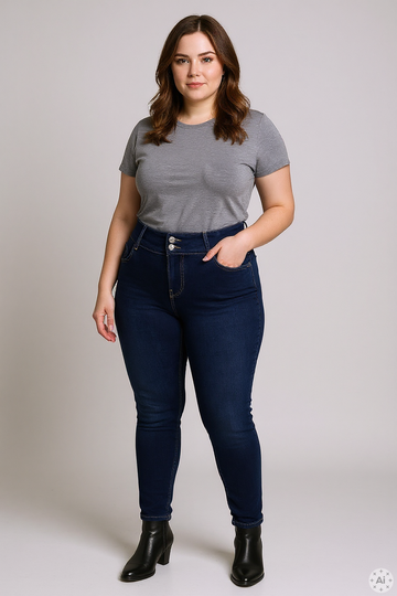 CARANNA - HW Jeans - Blå - NOOS