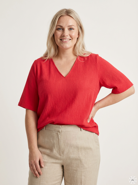 CARANNA - Bluse med V-hals