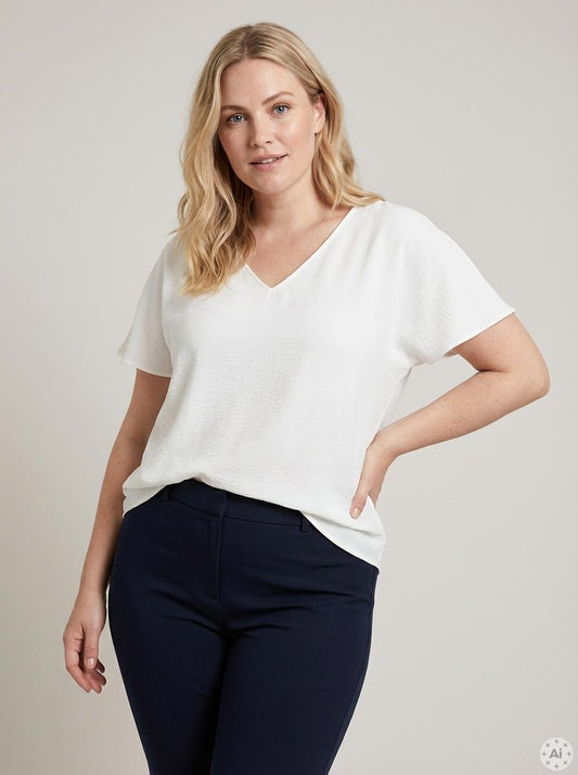 CARMETTA - Bluse med V-hals - Noos