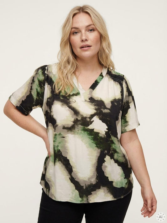 CarKerstin - Bluse med V-hals