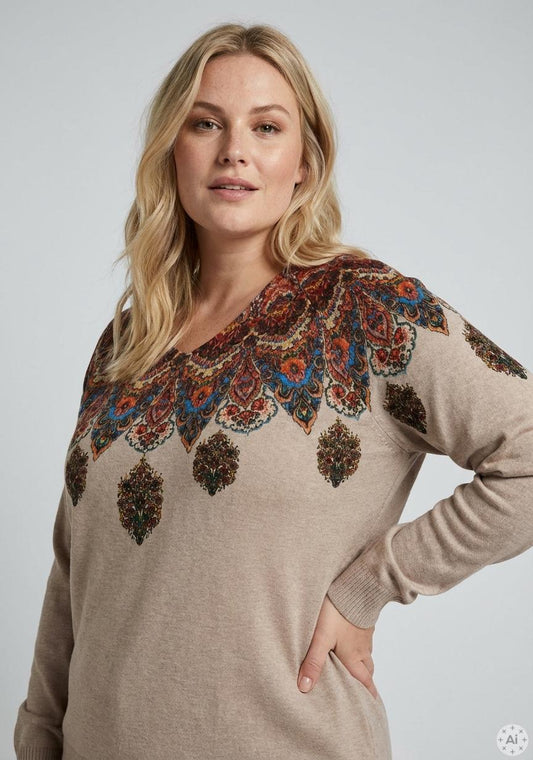 OxKnitted 63064 - Strik med Print