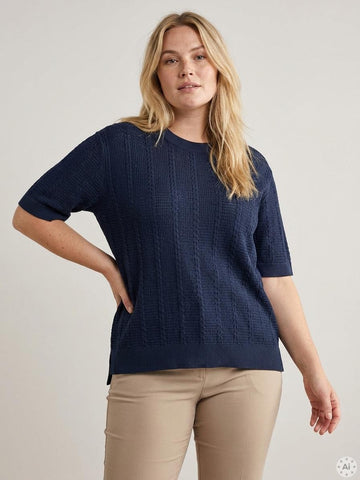 MC Lux Light Kortermet Strikk O-Neck Pullover Curve