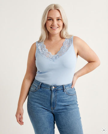 TsBelen - Rib Top Plus med Blonde