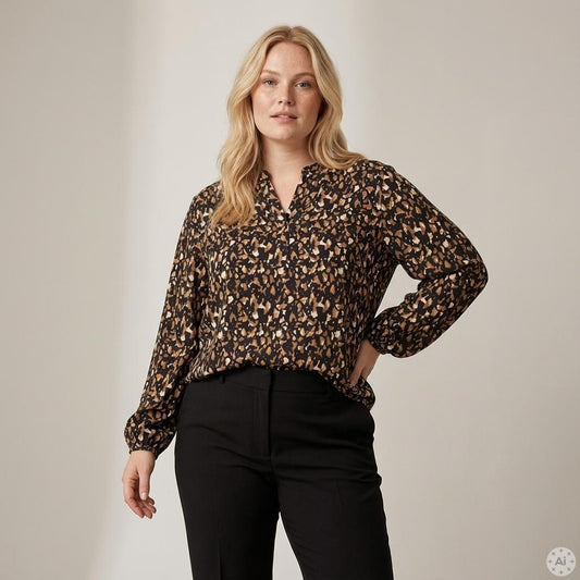 Vanting 9690 - Mønstret viskosebluse