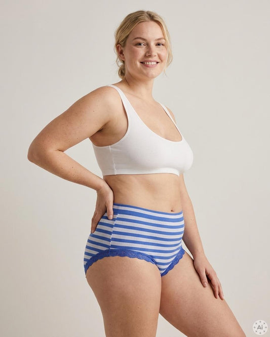 TsISA - Stribet Rib Midi Panties