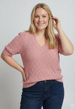 PeRosalia - Strikbluse med V-hals